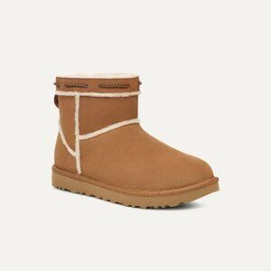 UGG Women's Classic Mini Shearling Braid Chestnut 7 New in Box